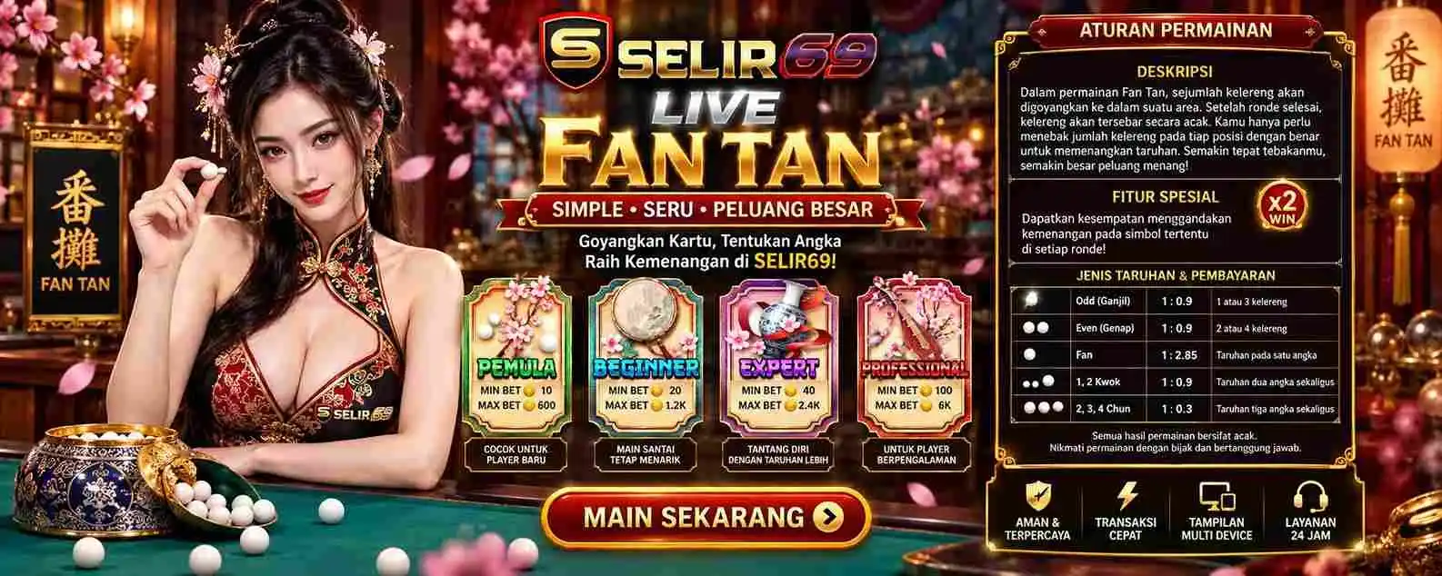 Ilustrasi cara bermain Fan Tan dari tumpukan sampai hasil akhir